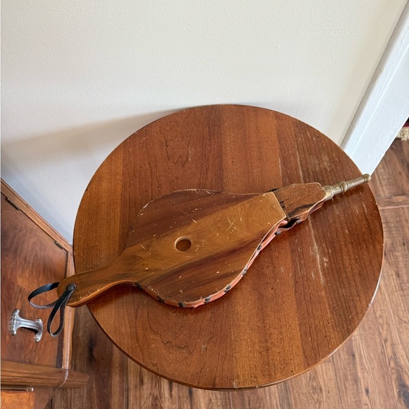 Vintage Wood Brass And Leather Fireplace Bellows - Picture 5 of 9